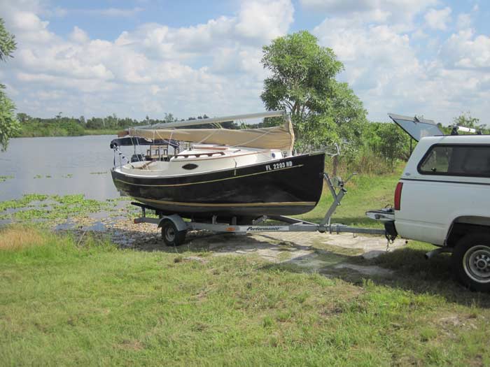 Launching Sun Cat at Shell Creek Ramp