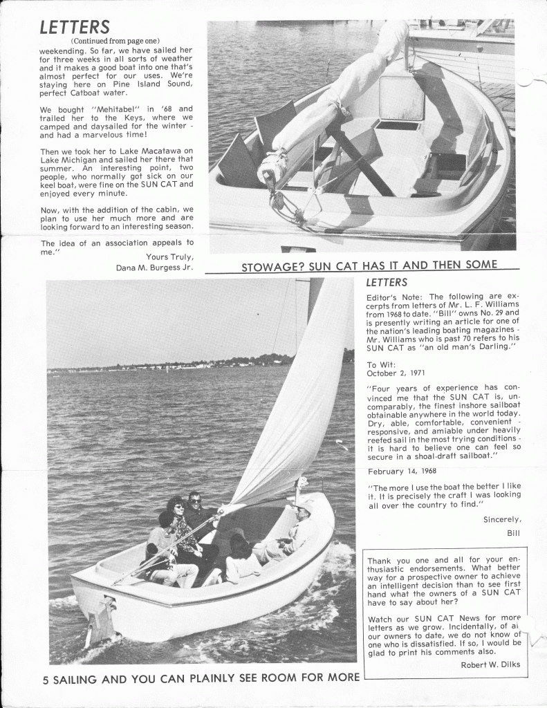 1972 Sun Cat News Letter Pg 2