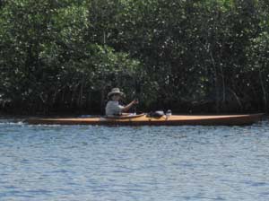 Brenda in Wooden Kayak